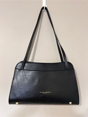 Divina Firenze Tamara Shoulder Bag Black Leather Handbag Made In Italy Hand Made